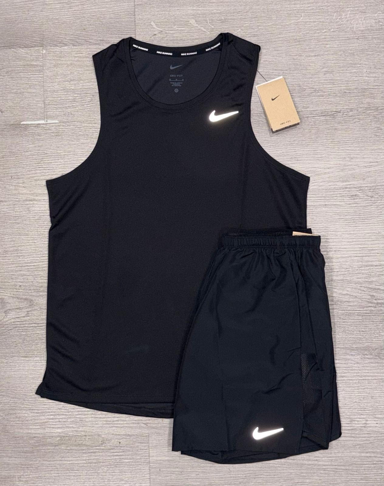 Nike Black Miler Vest Set